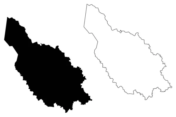 Dalarna county (counties of sweden, Kingdom of sweden) kartenvektorillustration, kritzelskizze dalarna map — Stockvektor