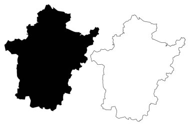 Bekes County (Macaristan, Macaristan ilçeleri) harita vektör illüstrasyon, karalama kroki Bekes harita