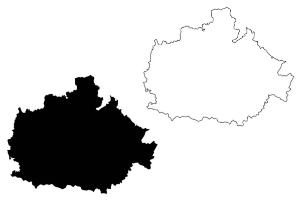 Κομητεία μπαράνυα (Ουγγαρία, ουγγρικές κομητείες) Χάρτης εικονογράφος, σκίτσο σκετς Μπαράνυα χάρτη — Διανυσματικό Αρχείο
