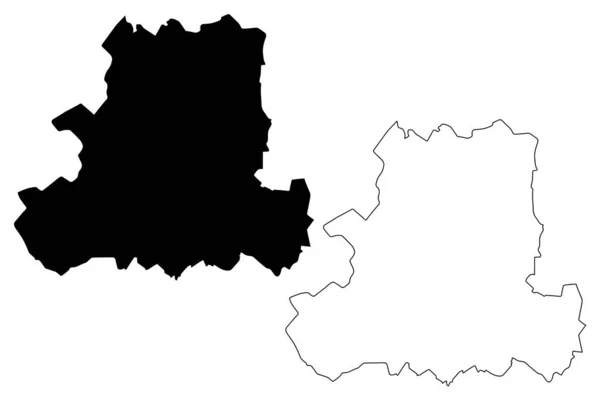 Csongrad County (Hungary, Hungarian counties) mapa vector illustration, scribble sketch Csongrad mapa — Vector de stock