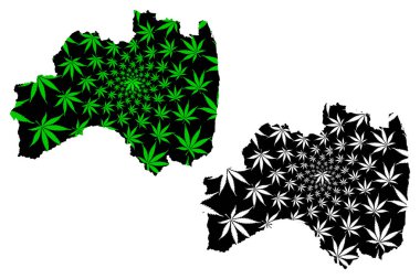 Fukushima Prefecture (Japonya İdari bölümleri, Japonya Prefectures) harita esrar yaprağı yeşil ve siyah, Fukushima harita esrar (marihuana, Thc) yapraklarından yapılmış tasarlanmıştır