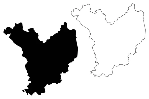 Jasz-Nagykun-Szolnok County (Hongarije, Hongaarse provincies) kaart vector illustratie, Krabbel schets jasz-Nagykun-Szolnok (jasz Nagykun Szolnok) kaart — Stockvector