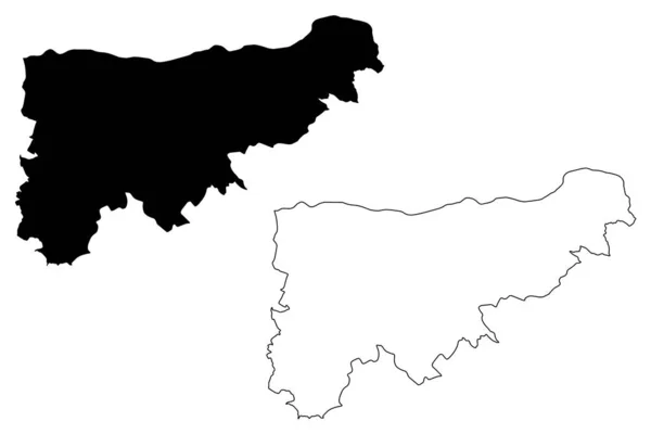 Komarom-Esztergom County (Macaristan, Macaristan ilçeleri) harita vektör illüstrasyon, karalama kroki Komarom-Esztergom (Komarom Esztergom) haritası — Stok Vektör