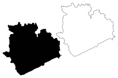 Veszprem County (Macaristan, Macaristan eyaletleri) harita vektör illüstrasyon, karalama kroki Veszprem harita