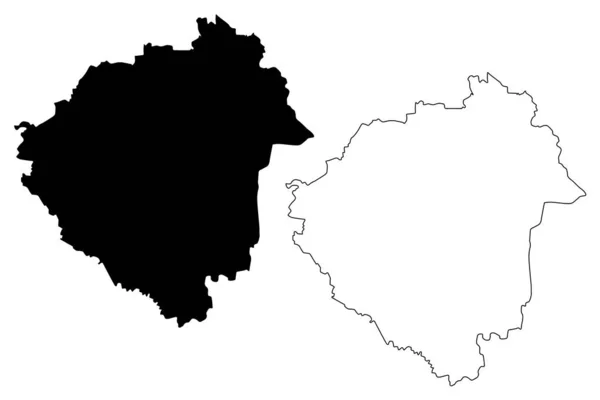 Powiat Zala (Węgry, węgierskie powiaty) mapa wektorowa, szkic Bazgroły Mapa Zala — Wektor stockowy