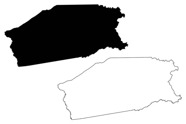 Madison County, Texas (Teksas'taki eyaletler, Amerika Birleşik Devletleri, Abd, ABD, Abd) harita vektör illüstrasyonu, karalama kroki Madison haritası — Stok Vektör