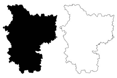 Minsk Bölgesi (Belarus Cumhuriyeti, Byelorussia veya Belorussia, Beyaz Rusya Bölgeleri) harita vektör illüstrasyon, karalama kroki Minsk Voblasc veya Minsk Oblast harita