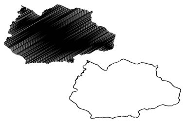 Gafsa valilik (Tunus Valiliği, Tunus Cumhuriyeti) harita vektör illüstrasyon, karalama çizimi Gafsa Haritası