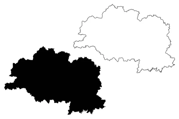 Região de Vitebsk (República da Bielorrússia, Bielorússia ou Belorússia, Regiões da Bielorrússia) mapa ilustração vetorial, esboço de rabiscos Vitsebsk Voblast ou mapa de oblast de Vitebsk —  Vetores de Stock