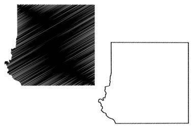 Kinney County, Texas (Ilçe Texas, Amerika Birleşik Devletleri, ABD, ABD) harita vektör illüstrasyon, karalama kroki Kinney Haritası