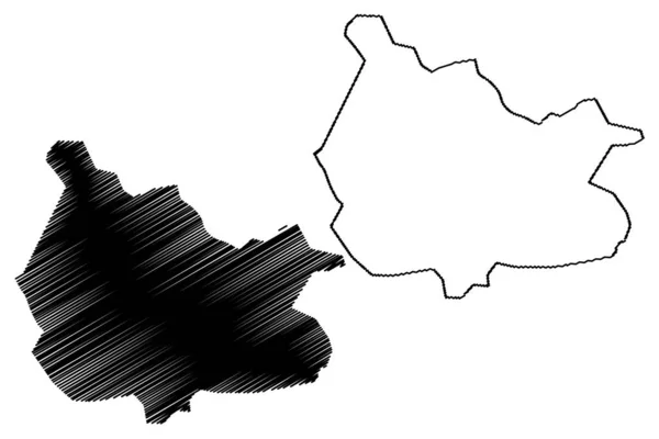 Provincia di Muramvya (Repubblica del Burundi, Province del Burundi, regione occidentale) mappa vettoriale illustrazione, abbozzo scarabocchiare Muramvya mappa — Vettoriale Stock