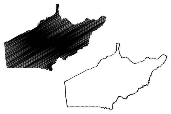 Province de Makamba (République du Burundi, Provinces du Burundi, Région du Sud) illustration vectorielle de la carte, croquis croquis croquis Makamba carte — Image vectorielle