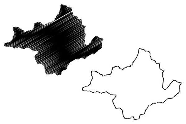 Ngozi Province (Republiek Burundi, provincies van Burundi, noordelijke regio) kaart vector illustratie, Krabbel sketch Ngozi kaart — Stockvector