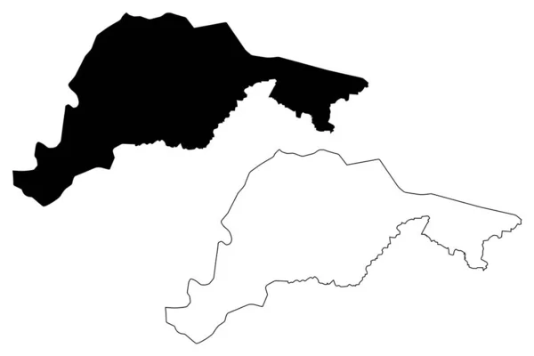 Département d'El Paraiso (République du Honduras, Départements du Honduras) illustration vectorielle de carte, croquis de gribouillis El Paraiso ma — Image vectorielle