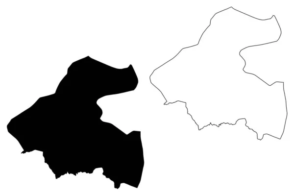 La Paz Department (Republika Hondurasu, departamenty Hondurasu) mapa wektor ilustracji, szkic Bazgroły La Paz ma — Wektor stockowy