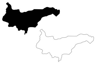 Yoro Bölümü (Honduras Cumhuriyeti, Honduras Bölümleri) harita vektör illüstrasyon, karalama kroki Yoro ma