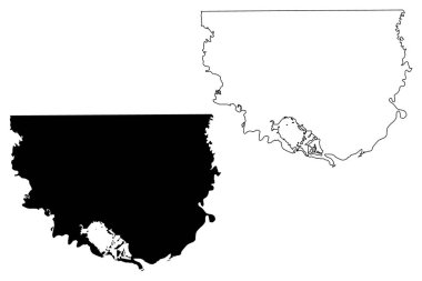 Orange County, Texas (Teksas'taki eyaletler, Amerika Birleşik Devletleri, Abd, ABD, Abd) harita vektör illüstrasyonu, karalama kroki turuncu harita