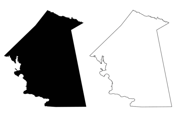 Comté de Polk, Texas (Comtés du Texas, États-Unis d'Amérique, États-Unis d'Amérique, États-Unis d'Amérique) illustration vectorielle de carte, croquis en croquis Polk map — Image vectorielle