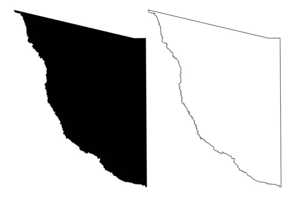 Condado de Presidio, Texas (Condados em Texas, Estados Unidos da América, EUA, EUA) mapa ilustração vetorial, esboço de rabiscos Mapa de Presidio — Vetor de Stock
