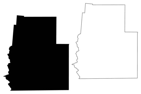 Real County, Texas (Counties in Texas, United States of America, USA, U.S., US) mapa vector illustration, scribble sketch Mapa real — Vector de stock