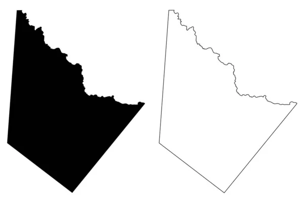 里夫斯县， 得克萨斯州 （得克萨斯州， 美国得克萨斯州， 美国， 美国， 我们） 地图矢量插图， 涂鸦草图里夫斯地图 — 图库矢量图片