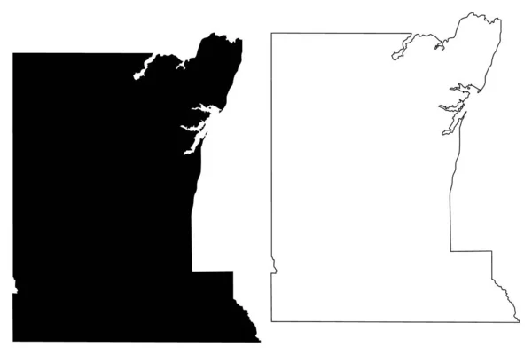 Condado de Rusk, Texas (condados de Texas, Estados Unidos de América, EE.UU., EE.UU., EE.UU.) mapa vector ilustración, garabato mapa Rusk — Vector de stock