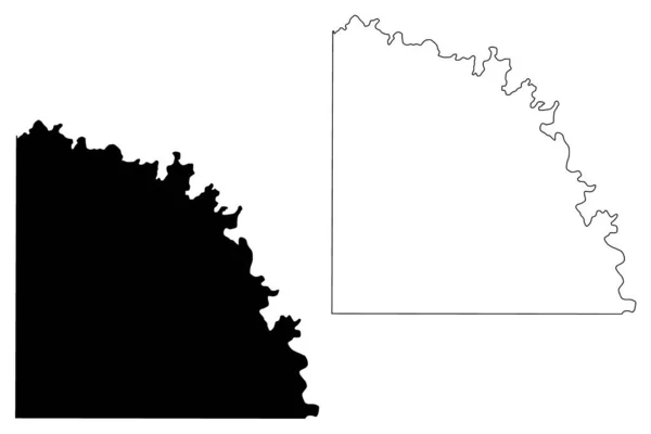 San Saba County, Texas (okresy v Texasu, Spojené státy americké, USA, USA, USA) mapa vektorového obrázku, náčrtek San Saba mapa — Stockový vektor