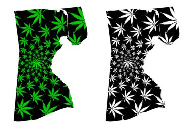 Süveyş Valiliği (Mısır Valileri, Mısır Arap Cumhuriyeti) haritası esrar yaprağı yeşil ve siyah, süveyş haritası esrar (marihuana, Thc) yapraklarından yapılmış tasarlanmıştır