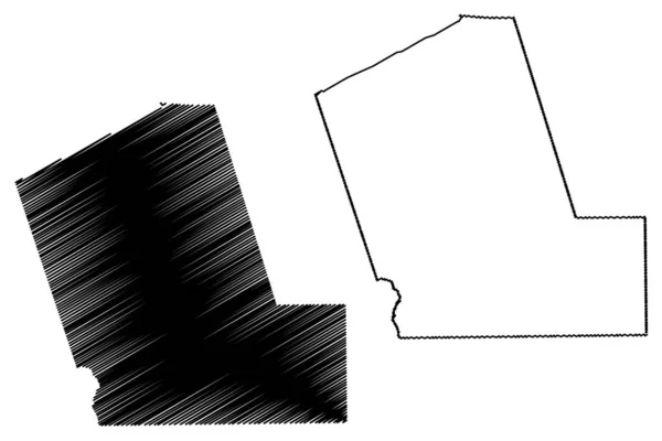 Okres Liberty, Texas (okresy v Texasu, Spojené státy americké, USA, USA, USA) mapa vektorového obrázku, Klikyháky mapa svobody — Stockový vektor
