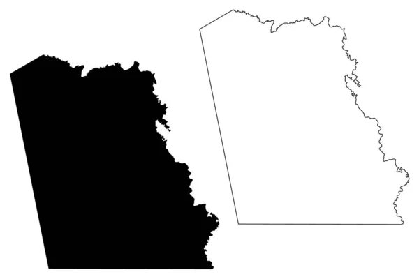 Tyler County, Texas (okresy v Texasu, Spojené státy americké, USA, USA, USA) mapa vektorového obrázku, náčrtek mapa Tyler — Stockový vektor