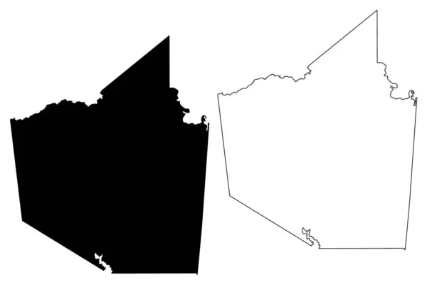 Walker County, Texas (Counties in Texas, United States of America, USA, U.S., US) mapa vector illustration, scribble sketch Walker map — Vector de stock