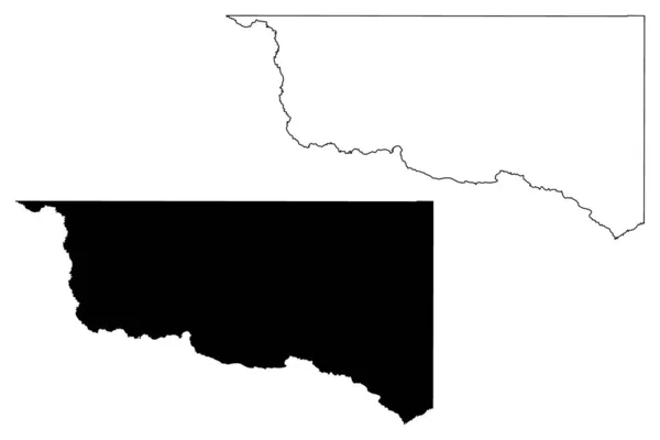 Ward County, Texas (Counties in Texas, United States of America, USA, U.S., US) mapa vector ilustración, boceto de garabato Ward mapa — Vector de stock