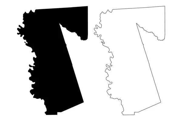 Waller County, Texas (Counties in Texas, United States of America, USA, U.S., US) mapa vector ilustración, garabato bosquejo Waller mapa — Vector de stock