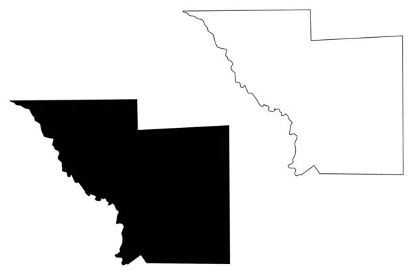 Webb County, Texas (county's in Texas, Verenigde Staten van Amerika, VS, v.s., VS) kaart vector illustratie, Krabbel sketch Webb kaart — Stockvector