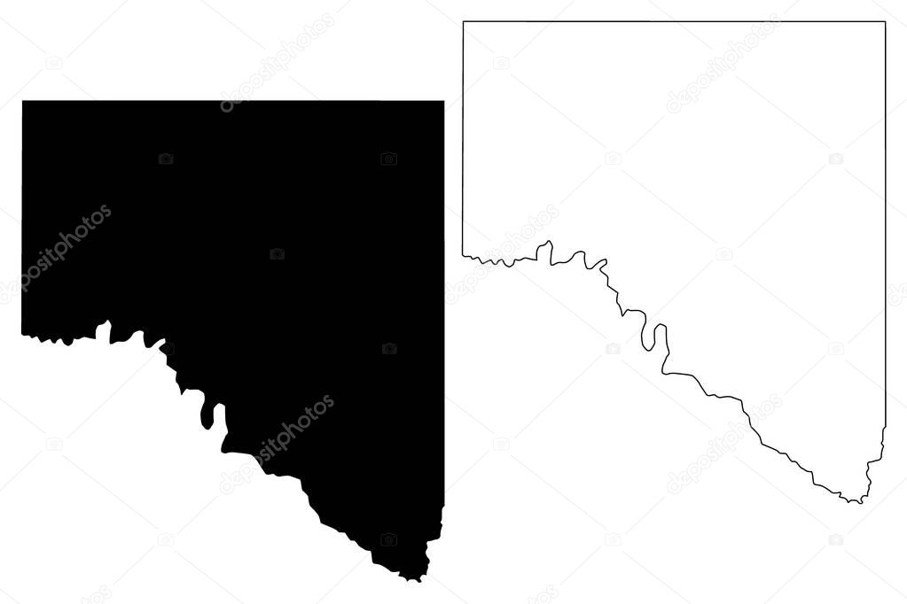Val Verde County, Texas (Counties in Texas, United States of America,USA, U.S., US) map vector illustration, scribble sketch Val Verde map