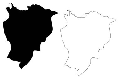 El Seibo Eyaleti (Dominik Cumhuriyeti, Hispaniola, Dominik Cumhuriyeti Eyaletleri) harita vektör illüstrasyon, karalama kroki El Seybo ma