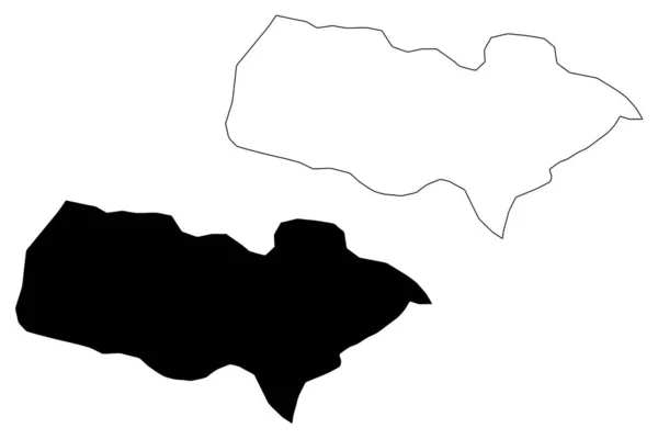 Provincia de Baoruco (República Dominicana, Hispaniola, Provincias de la República Dominicana) mapa vector ilustración, boceto garabato Bahoruco ma — Vector de stock