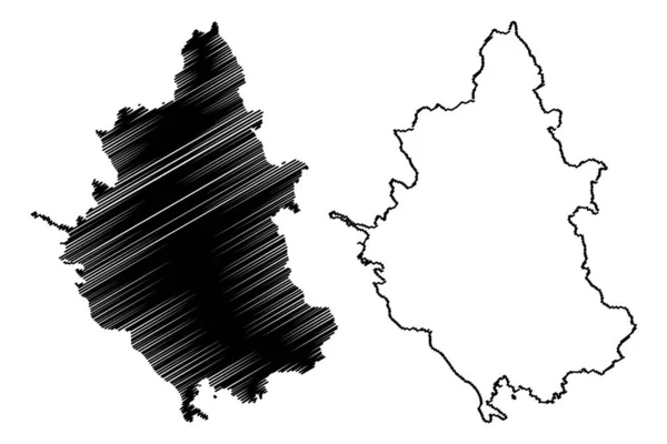 Epiro Regione (Grecia, Repubblica ellenica, Ellas) mappa vettoriale illustrazione, abbozzo scarabocchio Epiro mappa — Vettoriale Stock