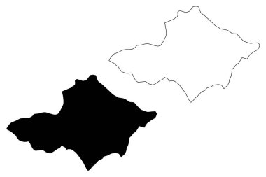 Monte Plata Eyaleti (Dominik Cumhuriyeti, Hispaniola, Dominik Cumhuriyeti Eyaletleri) harita vektör illüstrasyon, karalama kroki Monte Plata ma