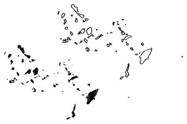 Güney Ege Bölgesi (Yunanistan, Yunanistan Cumhuriyeti, Hellas) harita vektör illüstrasyon, karalama kroki Güney Ege haritası