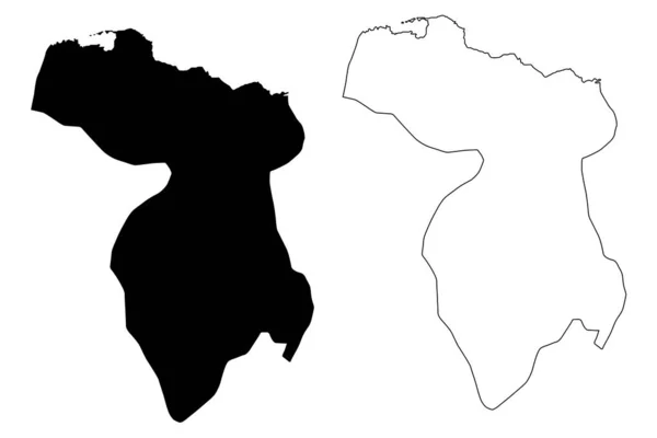 Hato Mayor Province (República Dominicana, Hispaniola, Provincias de la República Dominicana) mapa vector ilustración, garabato boceto Hato Mayor ma — Vector de stock