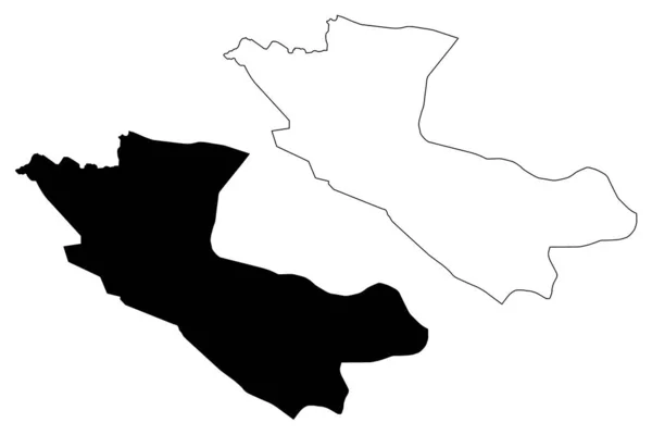 Independencia Province (Dominik Cumhuriyeti, Hispaniola, Dominik Cumhuriyeti Eyaletleri) harita vektör illüstrasyon, karalama kroki Independencia ma — Stok Vektör
