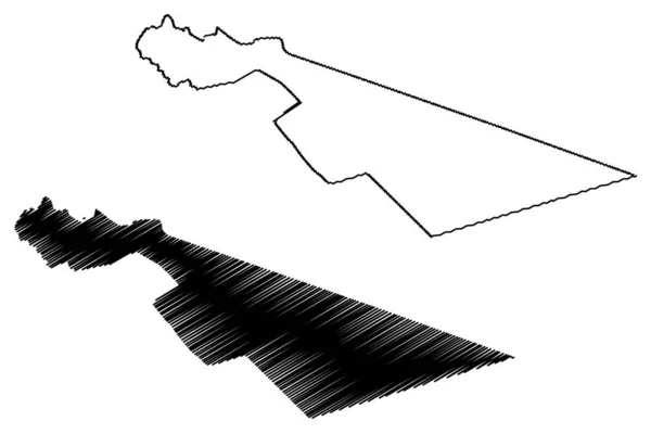 Gouvernorat de Zarqa (Royaume hachémite de Jordanie) illustration vectorielle de carte, croquis gribouillé Zarqa ma — Image vectorielle