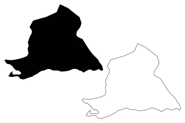 Peravia (República Dominicana, La Española, Provincias de la República Dominicana) mapa vector ilustración, garabato boceto Peravia ma — Vector de stock