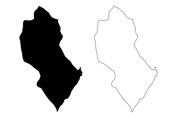 San Cristobal (Dominikánská republika, Hispaniola, provincie Dominikánské republiky), ilustrace mapy, náčrtek San Cristobal mA — Stockový vektor
