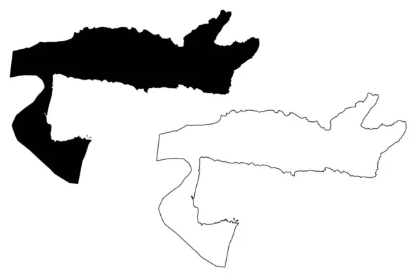 Samana (República Dominicana, Hispaniola, Províncias da República Dominicana) mapa ilustração vetorial, esboço de rabiscos Samana ma — Vetor de Stock