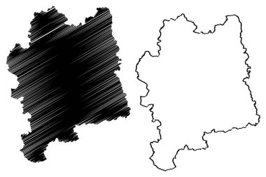 Vastmanland County (İsveç Vilayetleri, İsveç Krallığı) harita vektör illüstrasyon, karalama kroki Vastmanland harita