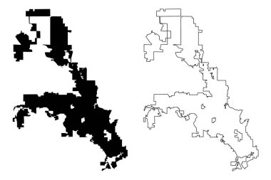 Reno City (Amerika Birleşik Devletleri şehirleri, Amerika Birleşik Devletleri, ABD şehri) harita vektör illüstrasyon, karalama kroki Şehir Reno haritası