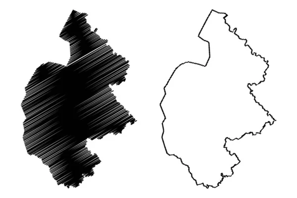 잼틀랜드 카운티 (스웨덴 의 카운티, 스웨덴의 왕국) 지도 벡터 일러스트, 낙서 스케치 잼틀랜드지도 — 스톡 벡터