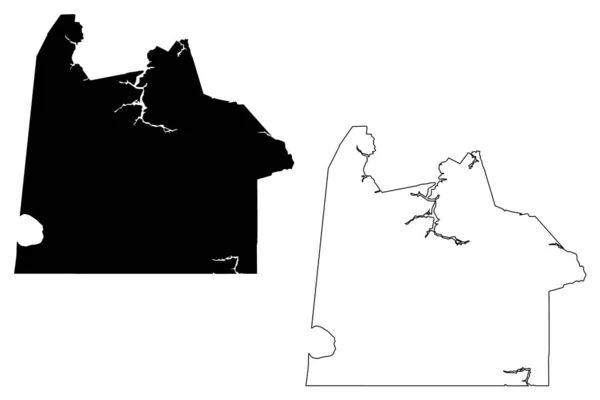 Чесапикского міста (Сполучені Штати Америки, США) карта Векторна ілюстрація, Писанина ескіз місто Чесапікська карта — стоковий вектор